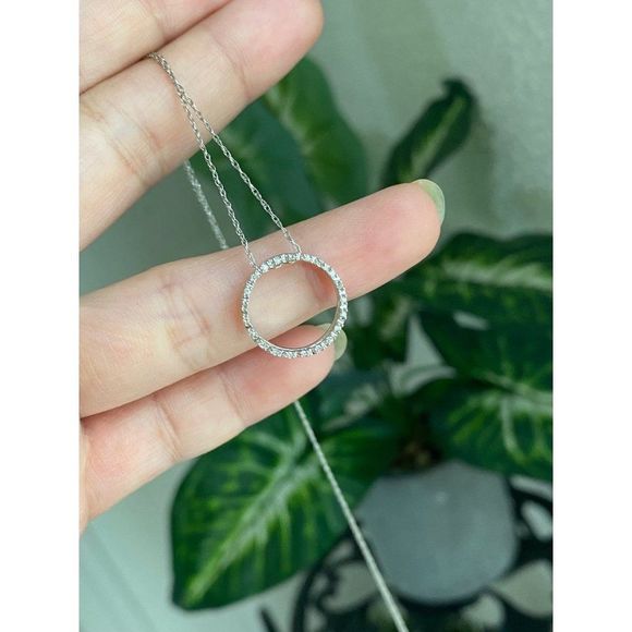 10k Diamond Eternity Pendant Necklace - Picture 7 of 10